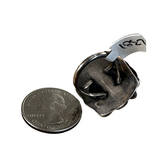 Vintage Green Turquoise Ring, Native American Indian Ring Sz 6.5 - Picture 6 of 12